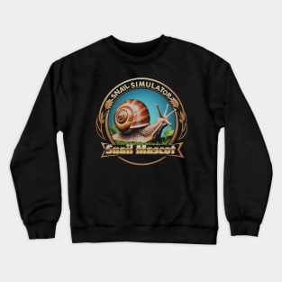 Snail Simulator Logo Funny Snail Mascot Retro Crewneck Sweatshirt